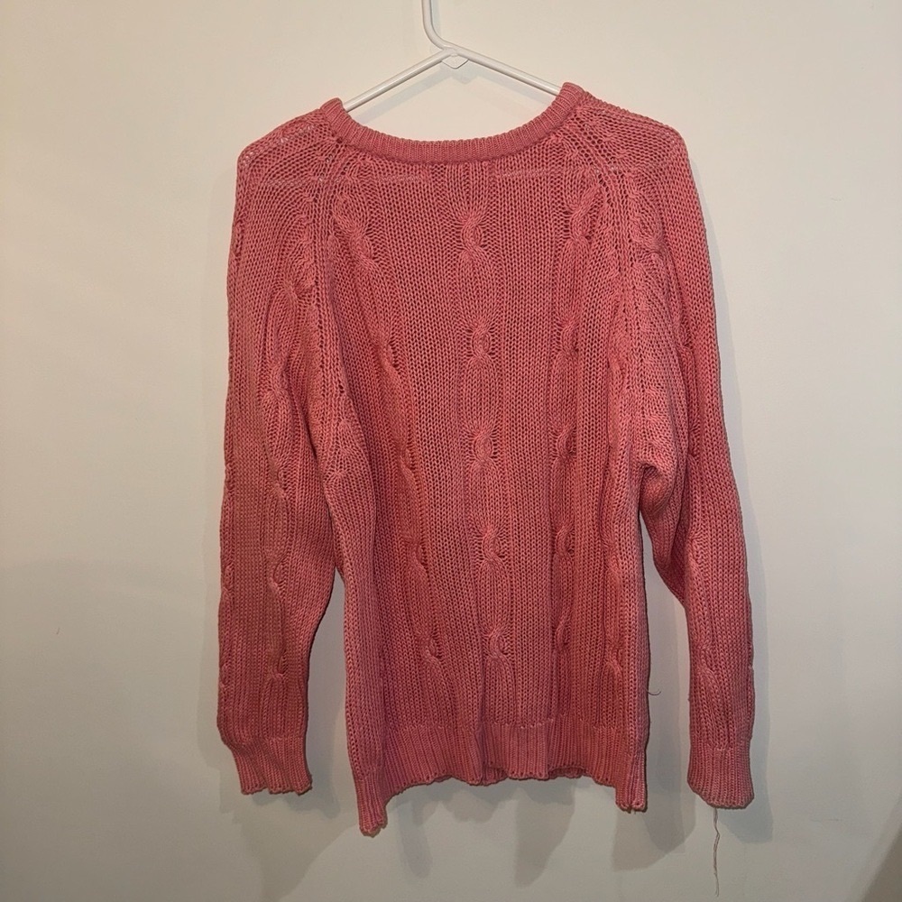 Pink Cable Knit Women's Sweater